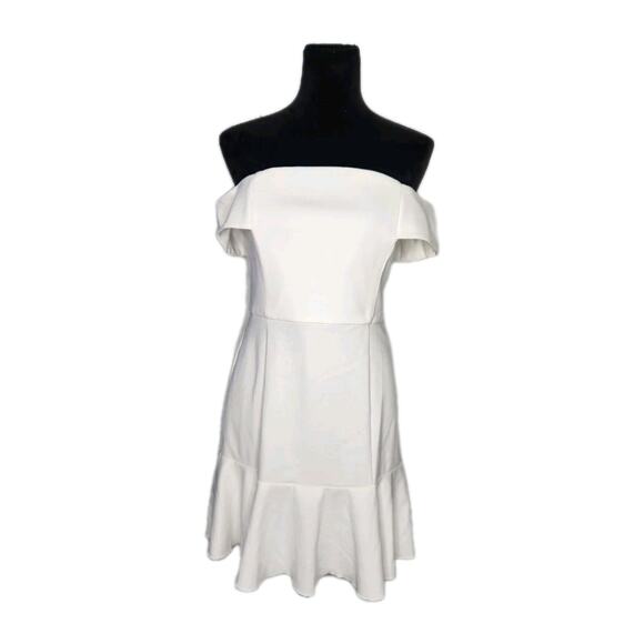 N Nicholas Ponti Off Shoulder Mini Dress in White size 8US msrp $495 - Picture 2 of 11